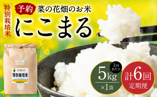 【先行予約】 【定期便6回】 《令和8年産》 菜の花畑のお米 「特別栽培米」合計30kg （5kg×6回） にこまる 米 お米 精米 国産 白米 ごはん 熊本県 八代市 【2026年12月上旬より順次発送】 968180 - 熊本県八代市