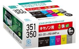 BCI-351+350/6MP互換リサイクルインクカートリッジ（顔料ブラック、染料ブラック、シアン、マゼンタ、イエロー、グレー）の普通容量お買い得6色パックベーシック機から複合機、A3対応モデル、ハイ