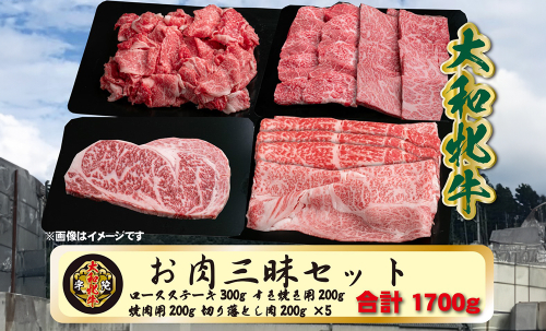 (冷凍) 大和牝牛 お肉 三昧 セット 1700g YMLS5 ／牛丼 肉じゃが カレー すき焼き しゃぶしゃぶ 焼肉 ステーキ 鉄板焼き バーベキュー アウトドア キャンプ 贈答用 贈り物 太田家 奈良県 宇陀市 ふるさと納税 971724 - 奈良県宇陀市