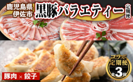 伊佐市の黒豚バラエティー定期便！鹿児島県・伊佐市が誇る、黒豚の逸品を定期便で3回連続お届け！《サンキョーミート 鹿児島県産黒豚ロース・バラしゃぶしゃぶセット》黒豚は、体毛は黒色ですが、四肢、鼻梁、尾端