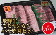 A5飛騨牛　モモサンカクバラ焼肉セット計700ｇ