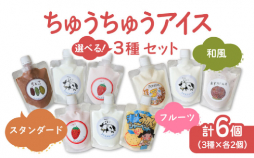 【小さいお子様にもおすすめ！】ちゅうちゅうアイス（チューブ入り） フルーツセット 3種×2個（計6個）【佐賀西部コロニー白石作業所】  佐賀県 白石 [ICL010] 972766 - 佐賀県白石町