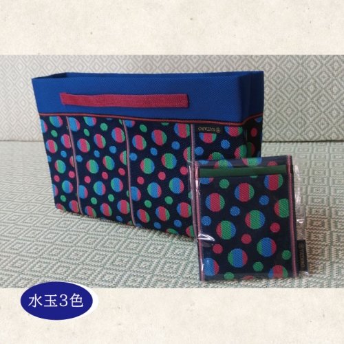 SA0221　【畳の縁で制作】バッグインバッグと名刺・カードケース　（水玉） 976637 - 山形県酒田市