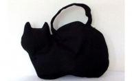 ネコ型帆布トートバッグ　黒猫