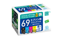 エプソンIC4CL69（4色パック）、ICBK69L（ブラック増量タイプ）の互換インクカートリッジ。ビジネスシーン向けの複合機から、プリント・スキャン・コピーの基本性能を凝縮した一般ユーザー向けモデル