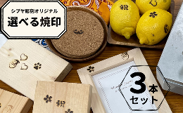 シブヤ彫刻オリジナル！選べる焼印セット！お好きな焼印を3本お選びいただけます。ご利用シーンや使う方に合わせてお選びいただけます。▼絵柄は6種類▼桜、ハロウィン、サンタクロース犬の肉球、ハート、祝お子様