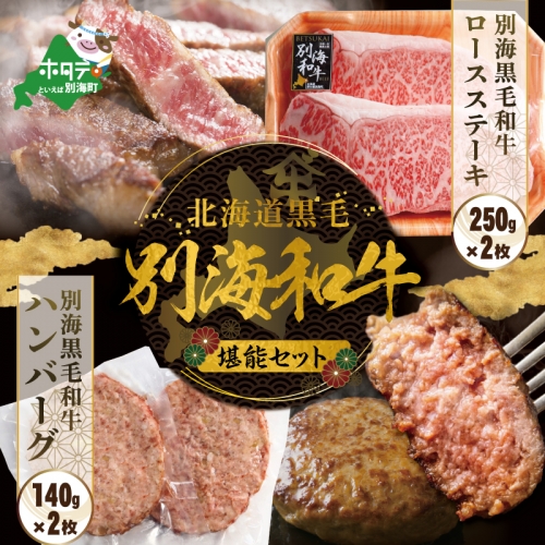 別海和牛 ロースステーキ （250g×2）+ハンバーグ （140g×2）【別海和牛】 981630 - 北海道別海町