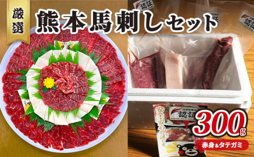 馬刺し 熊本 赤身 たてがみ セット 馬刺赤身 200g コウネ タテガミ 100g 合計300g 熊本 名物 お肉のプロが厳選！  馬刺 馬肉 肉 お肉 冷凍  981869 - 熊本県錦町