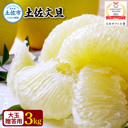 【日本ギフト大賞2024受賞】園主こだわり土佐文旦【化粧箱贈答用：大玉3kg】（3L～2L） 2026年1月下旬より順次発送  やの一果彩 984305 - 高知県土佐市