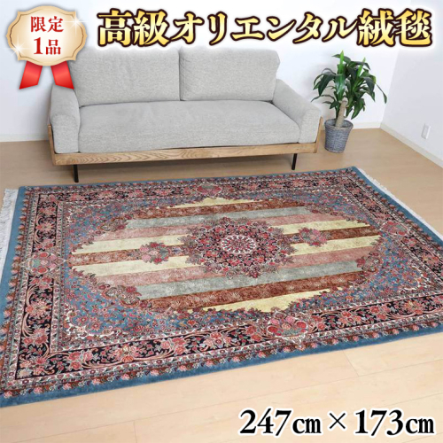 【限定1品】 ペルシャ絨毯 ウール シルク 手織り ラグマット カーペット／ 高級 リビングサイズ 247×173cm 高品質 じゅうたん ラグ （FL-22001) 繊細 メダリオン 花柄 ダイニング 寝室 書斎 和室 じゅうたん ラグ ハンドメイド [BP153-NT] 984327 - 茨城県つくばみらい市