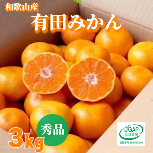ZE6413n_【2025年先行予約】【秀品】有田みかん 和歌山県有田産 3kg (2S～Lサイズ混合) 【まごころ手選別】【産地直送】 986868 - 和歌山県湯浅町