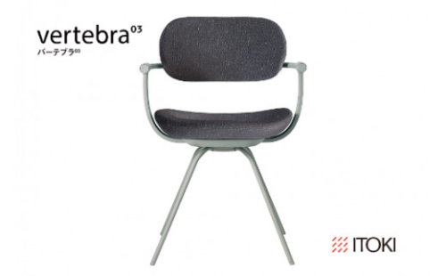 イトーキ バーテブラ03 （vertebra03）ワークチェア【 お客様組立品 ( かんたん組立 ) /   4本脚 回転 本体：L4/ペールオリーブ CD張地：W2/オフブラックW / 柴田文江氏デザイン / 日本製 】  オフィスチェア デスクチェア ダイニングチェア KG-855CD-L4W2CF (KG-855CD-L4W2C)【EI049W】 987144 - 滋賀県近江八幡市