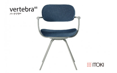 イトーキ バーテブラ03 （vertebra03）ワークチェア【 お客様組立品 ( かんたん組立 ) /   4本脚 回転 本体：L4/ペールオリーブ CD張地：B4/ダックブルー / 柴田文江氏デザイン / 日本製 】  オフィスチェア デスクチェア ダイニングチェア KG-855CD-L4B4CF (KG-855CD-L4B4C)【EI052W】 987172 - 滋賀県近江八幡市