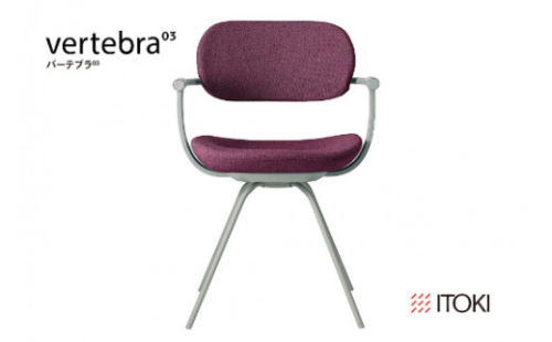 イトーキ バーテブラ03 （vertebra03）ワークチェア【 お客様組立品 ( かんたん組立 ) /   4本脚 回転 本体：L4/ペールオリーブ CD張地：X7/プラムパープル / 柴田文江氏デザイン / 日本製 】  オフィスチェア デスクチェア ダイニングチェア KG-855CD-L4X7CF (KG-855CD-L4X7C)【EI053W】 987177 - 滋賀県近江八幡市