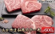 [№5757-0340]おかやま 和牛肉 A5 等級 ステーキ セット 合計約600g（ サーロイン 約300g & リブロース 約300g） 牛 赤身 肉 牛肉 冷凍