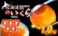 北海道産 いくら 醤油漬 1kg （ 200g × 5パック ） イクラ いくら丼 海鮮丼 鮭卵 魚介 海鮮 海産物