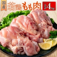 国産若鶏もも肉 合計4kg 鶏肉 九州産【B627】