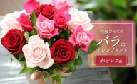 佐藤さんちのバラのアレンジメント【赤ピンク系】　薔薇12本　A75-901　花蔵