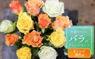 佐藤さんちのバラのアレンジメント【オレンジ黄色系】　薔薇12本　A75-902　花蔵