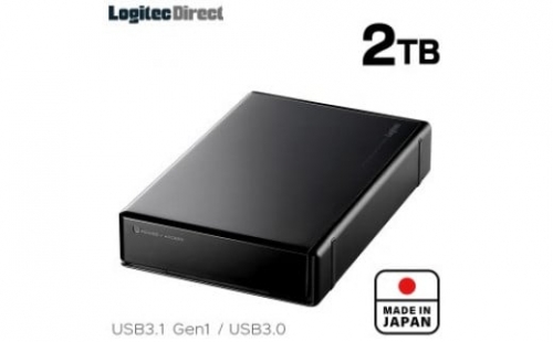 【036-02】ロジテック HDD 2TB USB3.1(Gen1) / USB3.0 国産 TV録画 省エネ静音 外付け ハードディスク【LHD-EN2000U3WS】