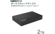 【057-01】ロジテック 外付けHDD ポータブル 2TB USB3.1 Gen2 Type-C タイプC ハードディスク【LHD-PBR20UCBK】