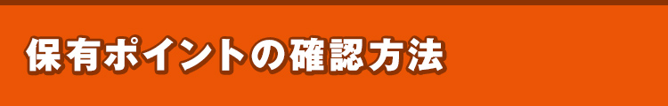 保有ポイントの確認方法