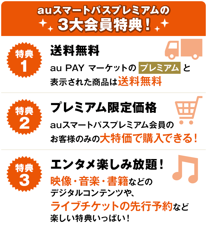 au スマートプレミアムの３大会員特典！