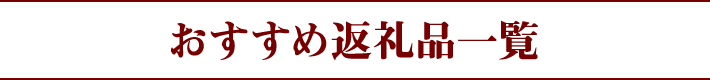 おすすめの返礼品一覧