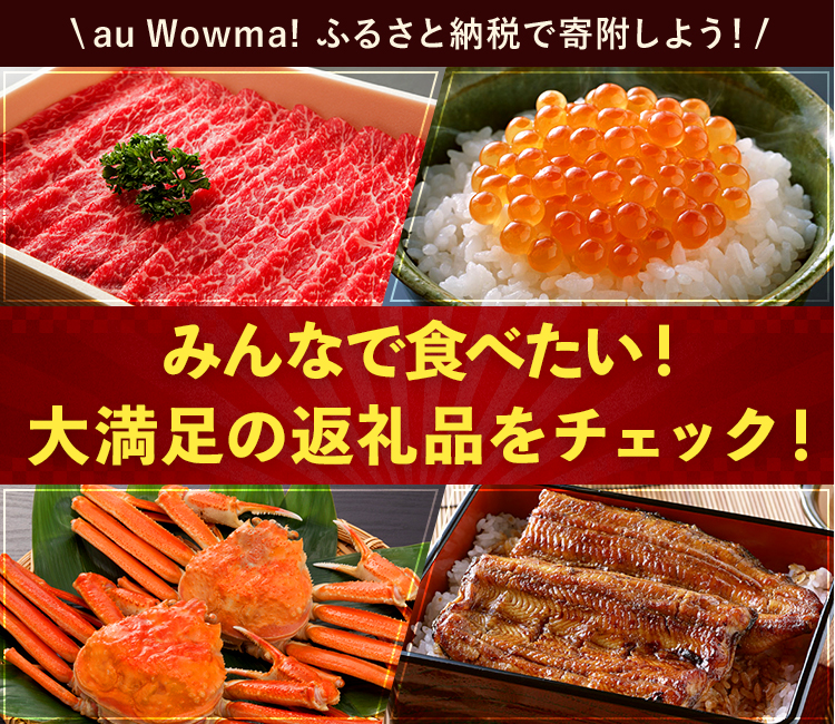 au Wowma!ふるさと納税で寄附しよう! みんなで食べたい!大満足の返礼品をチェック!