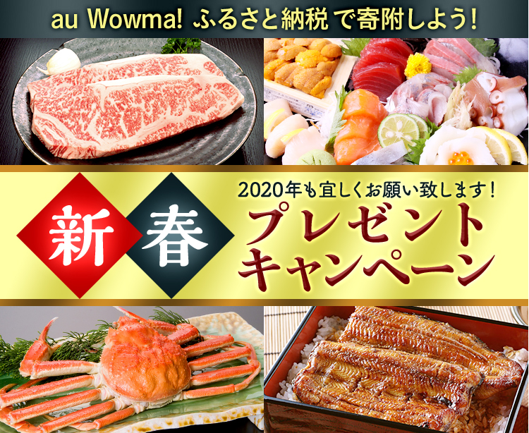 au Wowma!ふるさと納税で寄附しよう! 新春2020年も宜しくお願い致します! プレゼントキャンペー
