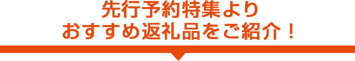 先行予約特集より
おすすめ返礼品をご紹介！