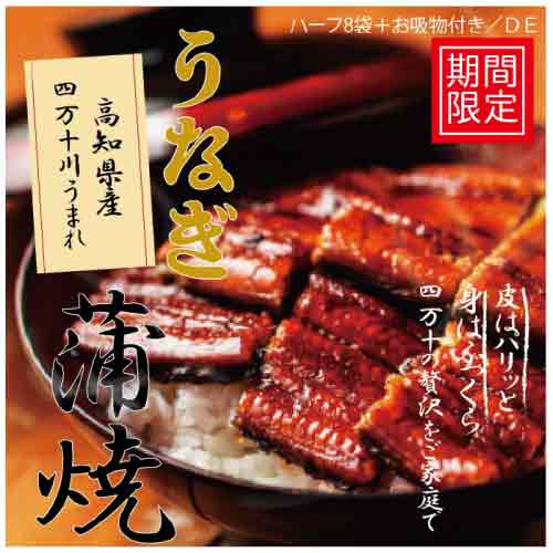 【期間限定】高知県産うなぎ蒲焼　長尾2尾＋ハーフ2袋＋きざみ2袋＋お吸物付き/Ｄ
