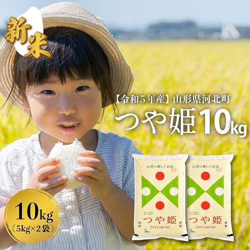 山形県河北町
 【令和5年産米】※選べる配送時期※ つや姫10kg（5kg×2袋）山形県産 一等米