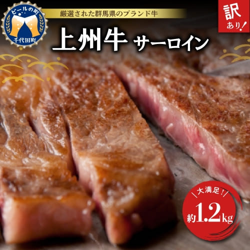 群馬県千代田町 【訳あり】牛肉 サーロイン 【上州牛】 約1.2kg （約200g×6枚） 群馬県 千代田町
