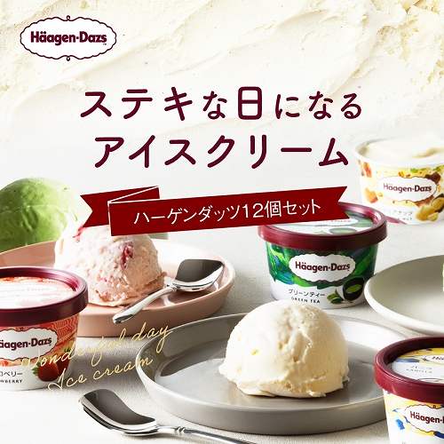 北海道浜中町
 北海道浜中町の牛乳使用！ハーゲンダッツ　１２個セット