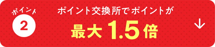 ポイント2　ポイント交換所でポイントが最大1.5倍