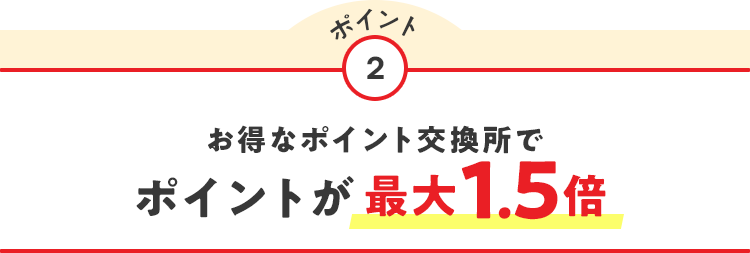 ポイント2 お得なポイント交換所でポイント最大1.5倍