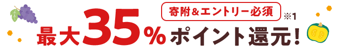 寄附＆エントリー必須 最大35％ポイント還元 ※1