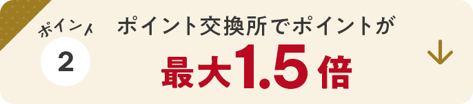 ポイント2　ポイント交換所でポイントが最大1.5倍