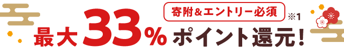 本キャンペーン特典 寄附＆エントリー必須 最大33％ポイント還元 ※1