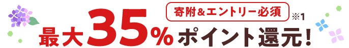 寄附＆エントリー必須 最大35％ポイント還元 ※1