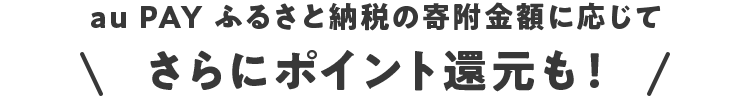au PAY ふるさと納税の寄附金額に応じてさらにポイント還元も！