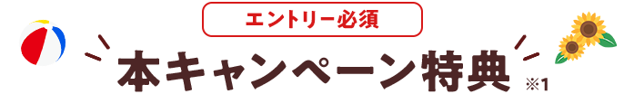 エントリー必須 本キャンペーン特典 ※1