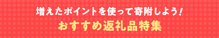 増えたポイントを使って寄付しよう！おすすめ返礼品特集